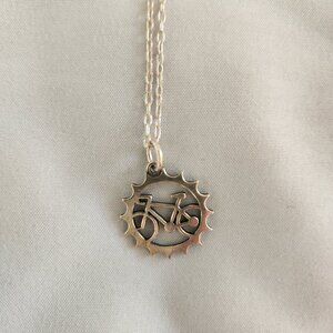 Sterling silver Bicycle necklace